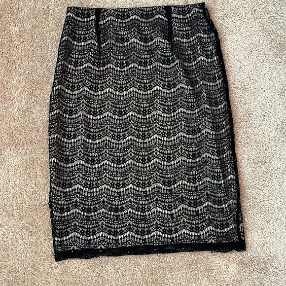 Ann Taylor Lace Sequin Pencil Skirt - Picture 6 of 8